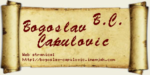 Bogoslav Capulović vizit kartica